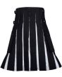 Modern Black Cotton Hybrid Utility Kilt Back