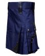 Modern Navy Blue Utility Kilt Side