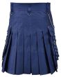 Navy Blue Fashion Utility Kilt Back