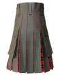 Olive Cotton Hybrid Utility Kilt Back