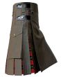 Olive Cotton Hybrid Utility Kilt Side