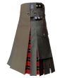 Olive Cotton Hybrid Utility Kilt Sides