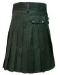 Olive Green Cotton Utility Kilt Back