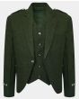 Olive Green Tweed Kilt Jacket with Vest
