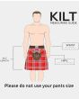 Pride of Scotland Tartan kilt SizeChart