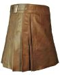 Real Brown Leather Kilt