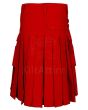 Red Modern Utility Kilt Back