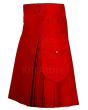Red Modern Utility Kilt Side