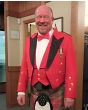 Red Prince Charlie Jacket & Gold Button Waistcoat Set