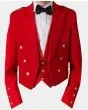 Red Prince Charlie Jacket With Waistcoat Set