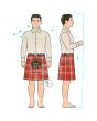 Royal Stewart Tartan Formal Prince Charlie Heavy Kilt Outfit SizeChart