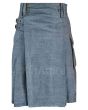 Sky Blue Denim Kilt Front