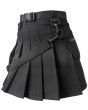 Stylish Black Women Utility Kilt