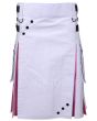 White and Pink Hybrid Utility Kilt