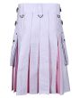 White and Pink Hybrid Utility Kilt Back