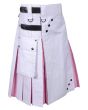 White and Pink Hybrid Utility Kilt Side