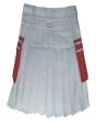 White and Red Utility Kilt Back