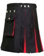 Women Black And Red Hybrid Utility Kilt Side