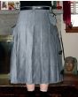 Women Long Grey Utility Kilt Back