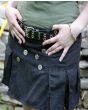 Womens Black Mini Utility Kilt 