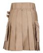 Womens Khaki Utility Kilt Back